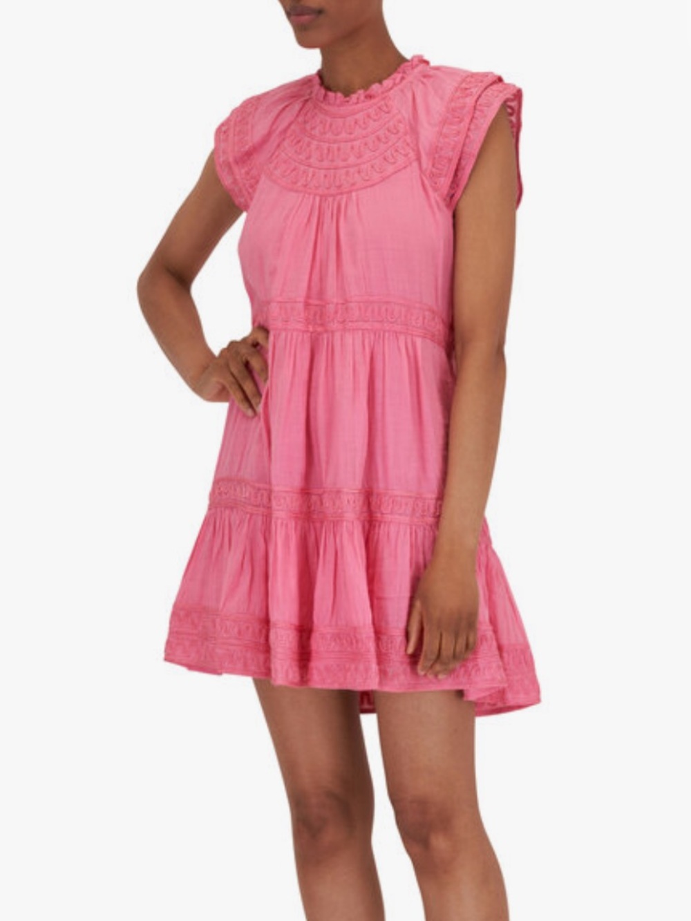 Veronica Beard Keely Dark Peony Tiered Mini Dress
